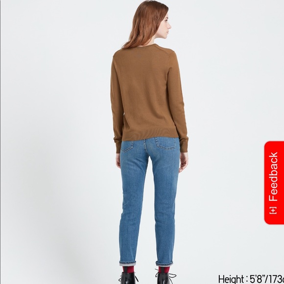 Uniqlo Brown Merino Wool Crew Neck Sweater - Picture 6 of 8